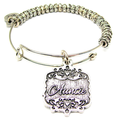 Auntie Victorian Scroll Metal Beaded Bracelet