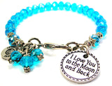 I Love You To The Moon And Back Detailed Trim Splash Of Color Crystal Bracelet