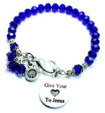 Give Your Heart To Jesus Splash Of Color Crystal Bracelet