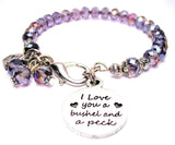 I Love You A Bushel And A Peck Splash of Color Crystal Bracelet