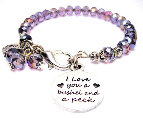 I Love You A Bushel And A Peck Splash of Color Crystal Bracelet