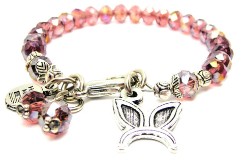 bunny ears,  bunny ears charm,  bunny ears bracelet,  bunny ears jewelry,  bunny charm,  bunny bracelet,  bunny jewelry,  crystal bracelet