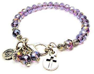 Cutout Cross Circle Splash Of Color Crystal Bracelet