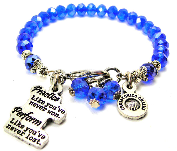 Practice Like You've Never Won Perform Like You've Never Lost Splash Of Color Crystal Bracelet