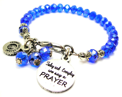 Today And Everyday We Say A Prayer Splash Of Color Crystal Bracelet