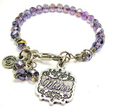 Mother Victorian Scroll Splash Of Color Crystal Bracelet