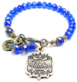 Mother Victorian Scroll Splash Of Color Crystal Bracelet