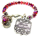 Great Grandmother Victorian Scroll Splash Of Color Crystal Bracelet