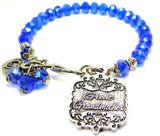 Great Grandmother Victorian Scroll Splash Of Color Crystal Bracelet