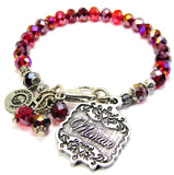 Memaw Victorian Scroll Splash Of Color Crystal Bracelet