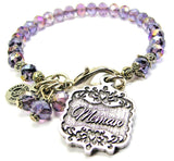 Memaw Victorian Scroll Splash Of Color Crystal Bracelet