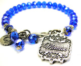 Memaw Victorian Scroll Splash Of Color Crystal Bracelet