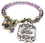 Tia Victorian Scroll Splash Of Color Crystal Bracelet