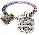 Bubbie Victorian Scroll Splash Of Color Crystal Bracelet