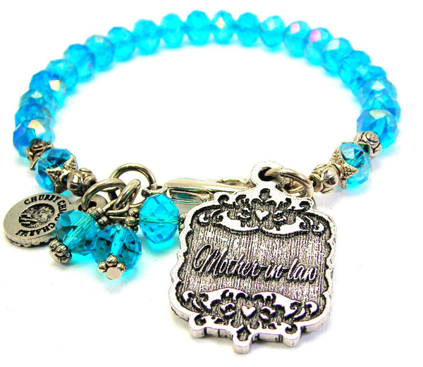 Mother In Law Victorian Scroll Splash Of Color Crystal Bracelet