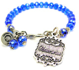 Mother In Law Victorian Scroll Splash Of Color Crystal Bracelet