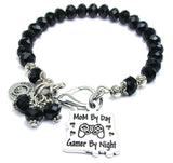 Mom By Day Gamer By Night Splash Of Color Crystal Bracelet