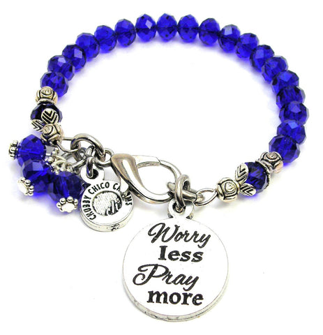 Worry Less Pray More Splash Of Color Crystal Bracelet