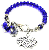 Faith Hope Love Triple Hearts Splash Of Color Crystal Bracelet