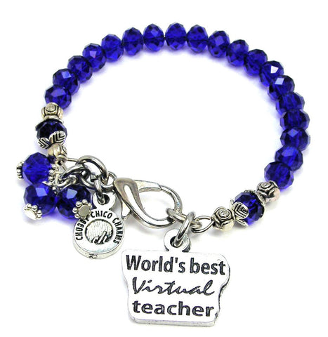 World's Best Virtual Teacher Splash Of Color Crystal Bracelet