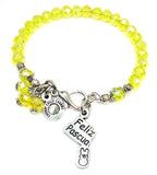 Feliz Pascua With Little Marshmallow Bunny Splash Of Color Crystal Bracelet