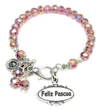 Feliz Pascua Oval Splash Of Color Crystal Bracelet