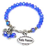 Feliz Pascua Oval Splash Of Color Crystal Bracelet