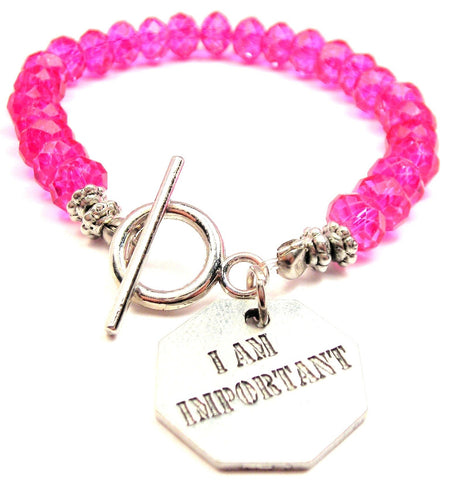 I Am Important,  Important Charm,  Self Esteem Charm,  Self Esteem Bracelet,  Inspirational Bracelet,  Inspirational Jewelry,  Expression Bracelets,  Expression Jewelry