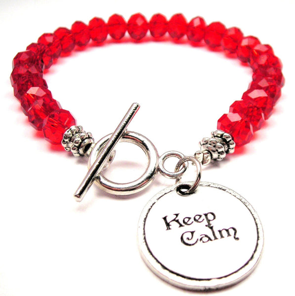 Keep Calm,  Expression Bracelets,  Expression Jewelry,  Beaded Bracelet,  Crystal Bracelet