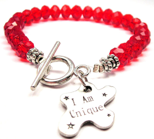 I Am Unique,  Inspirational Bracelet,  Crystal Bracelet,  Beaded Bracelet,  Expression Bracelets,  Expression Jewelry