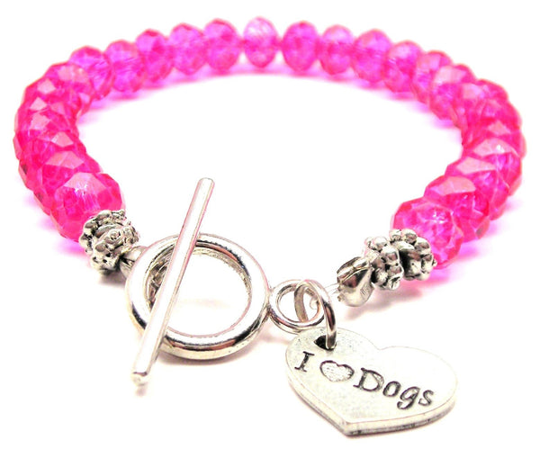 I Love Dogs,  I Love Dogs Bracelet,  I Love Dogs Jewelry,  Expression Bracelets,  Expression Jewelry,  Dog Jewelry,  Dog Bracelets,  Animal Jewelry,  Animal Bracelets,  Crystal Bracelet,  Bead Bracelet