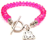 I Love Dad Crystal Beaded Toggle Style Bracelet