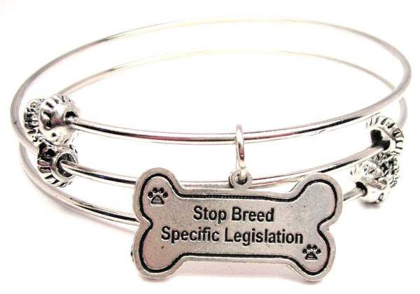 Stop Breed Specific Legislation Triple Style Expandable Bangle Bracelet