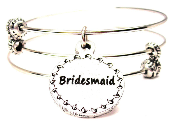 Bridesmaid Circle Triple Style Expandable Bangle Bracelet