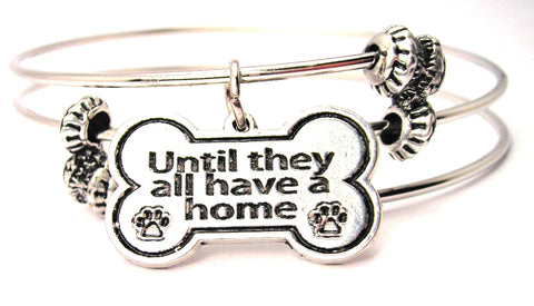 Until They All Have A Home Triple Style Expandable Bangle Bracelet