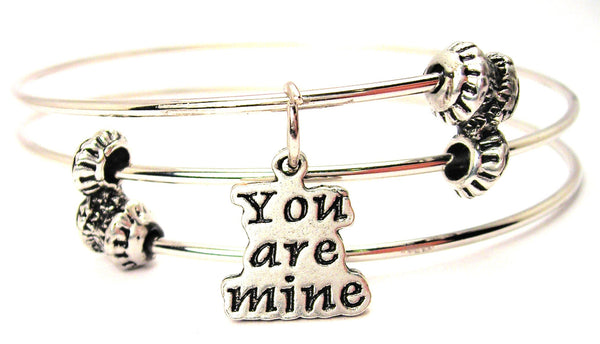 You Are Mine Triple Style Expandable Bangle Bracelet