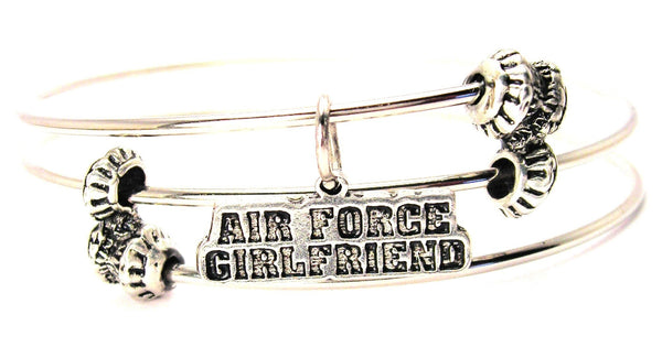 Air Force Girlfriend Triple Style Expandable Bangle Bracelet