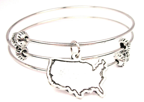 Blank USA Triple Style Expandable Bangle Bracelet