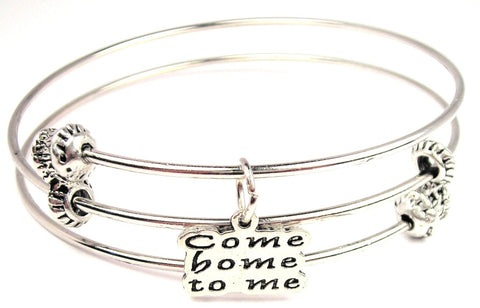 Come Home To Me Triple Style Expandable Bangle Bracelet