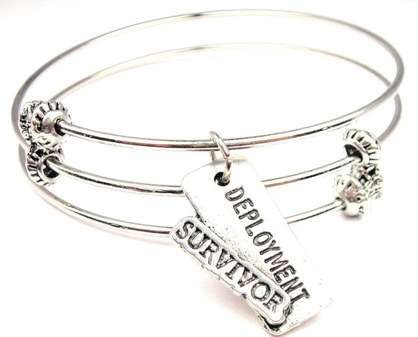 Deployment Survivor Triple Style Expandable Bangle Bracelet