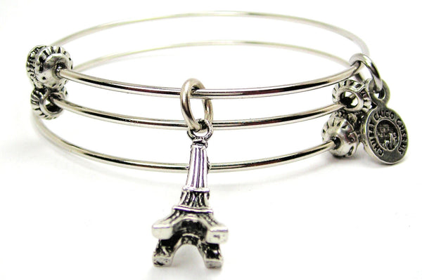 Eiffel Tower Triple Style Expandable Bangle Bracelet