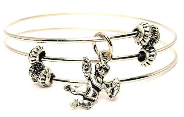 Football Angel Triple Style Expandable Bangle Bracelet