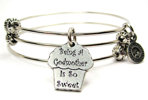 Being A Godmother Is So Sweet Triple Style Expandable Bangle Bracelet