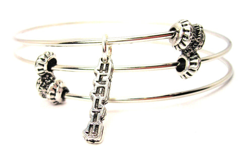 Health Triple Style Expandable Bangle Bracelet