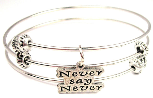 Never Say Never Triple Style Expandable Bangle Bracelet