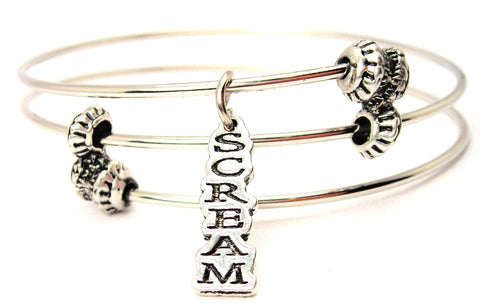 Scream Triple Style Expandable Bangle Bracelet