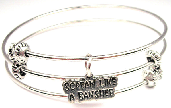 Scream Like A Banshee Triple Style Expandable Bangle Bracelet