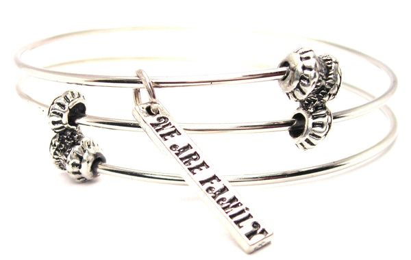 We Are Family Triple Style Expandable Bangle Bracelet