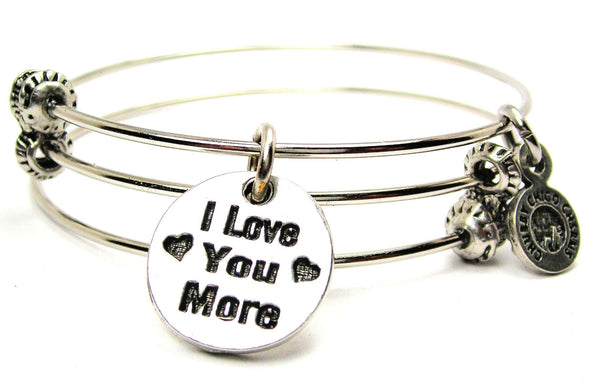 I Love You More Circle Triple Style Expandable Bangle Bracelet