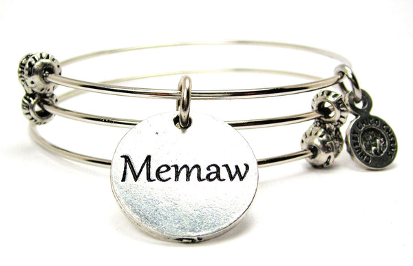 Memaw Triple Style Expandable Bangle Bracelet